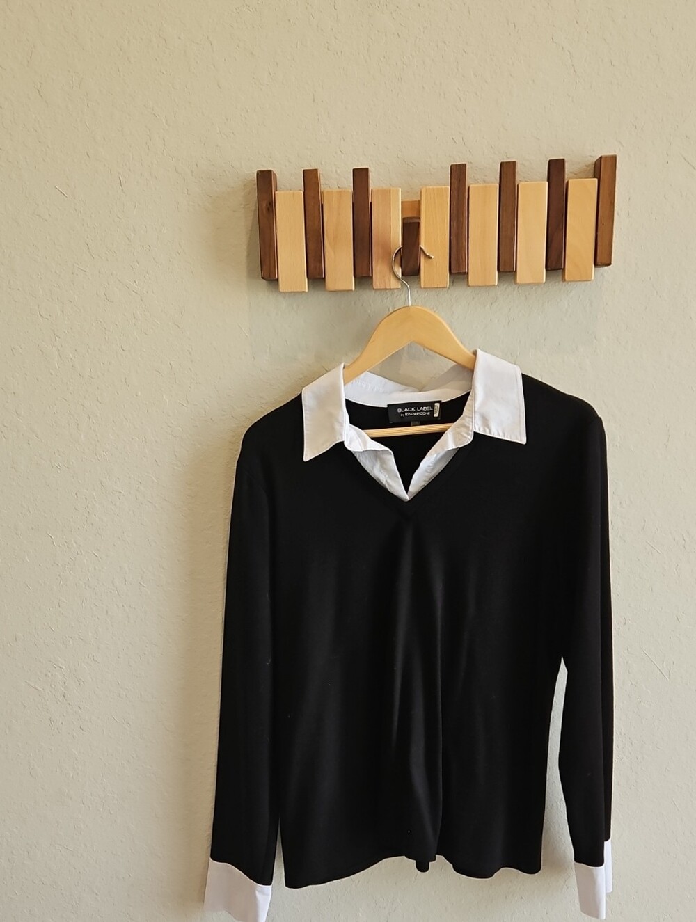 Evan Picone Black Top with White Trim